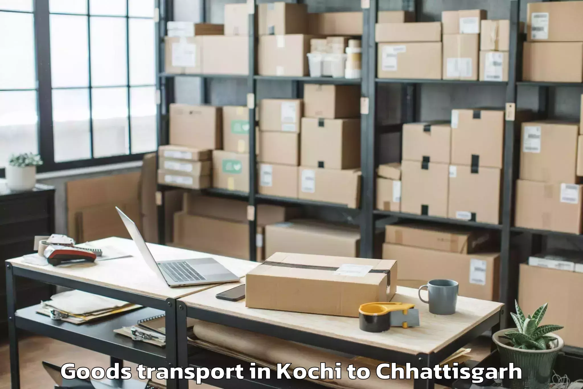 Kochi to Rajnandgaon Goods Transport Booking